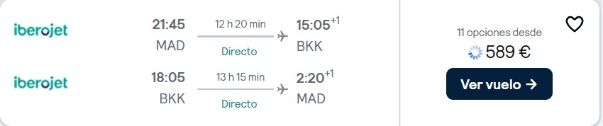 Chollo Vuelos a Bangkok 